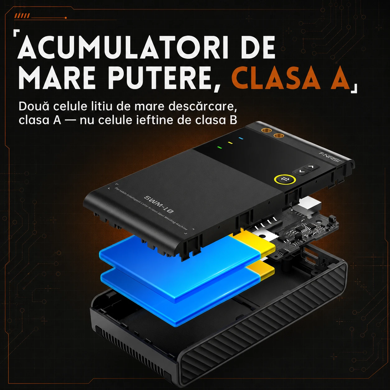 Acumulatori de mare putere clasa A — două celule litiu de mare descărcare, 5000 mAh
