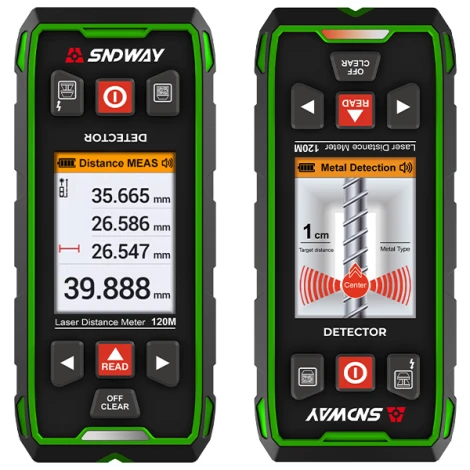 Scanner perete profesional SW-6100GT + Telemetru laser 120m – Detector metal, lemn și cabluri electrice