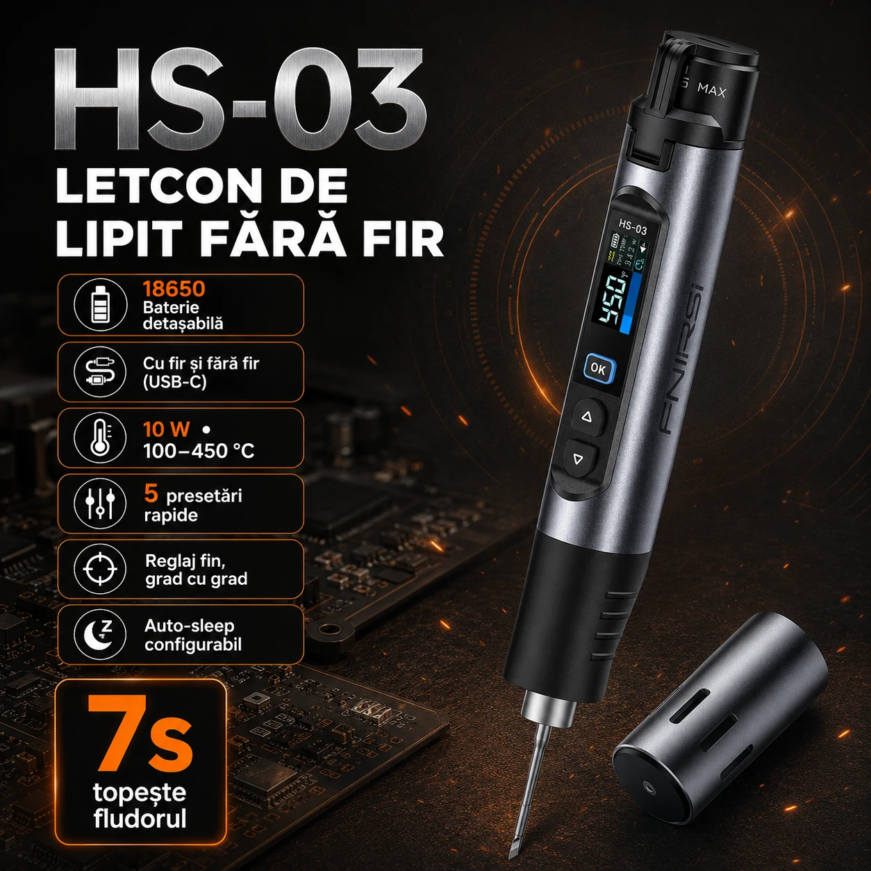FNIRSI HS-03 letcon fără fir — prezentare generală