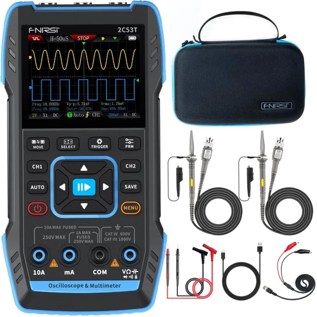 Osciloscop FNIRSI 2C53T 3 in1 Multimetru Generator de semnal Osciloscop