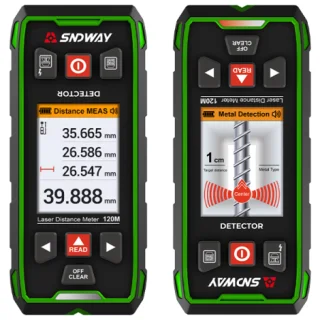 Scanner perete profesional SW-6100GT + Telemetru laser 100m – Detector metal, lemn și cabluri electrice