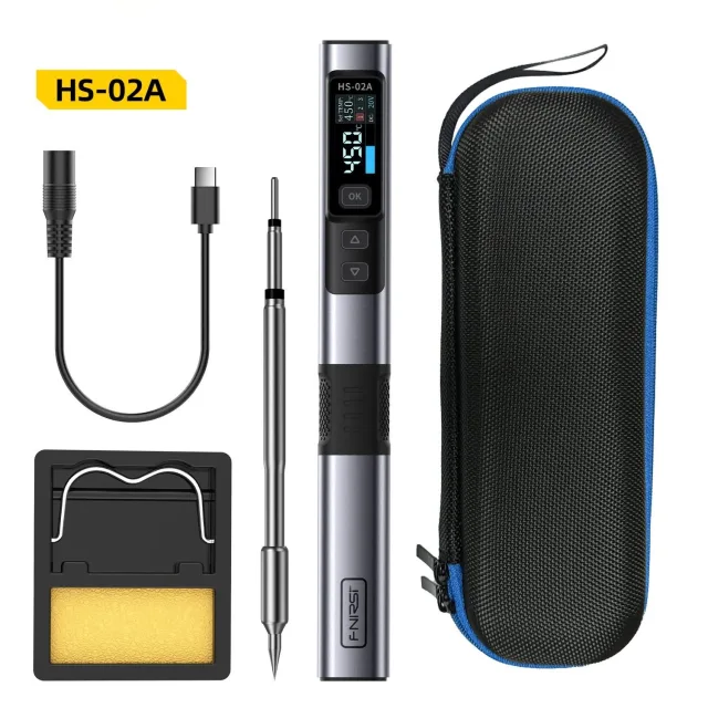 Letcon de lipit inteligent FNIRSI HS-02A, 100 W, USB-C PD/QC, 100–450 °C (fără alimentator)