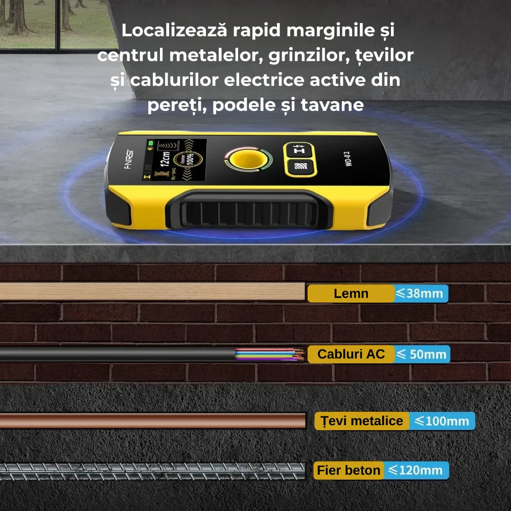 FNIRSI WD-02 — vezi ce se ascunde în perete înainte să găurești