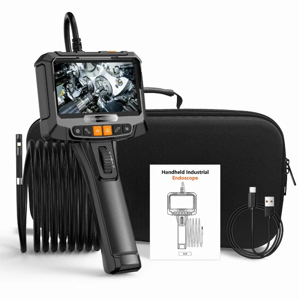 Boroscop industrial S10 — inspecție Full HD în orice colț, cu ecran de 5″