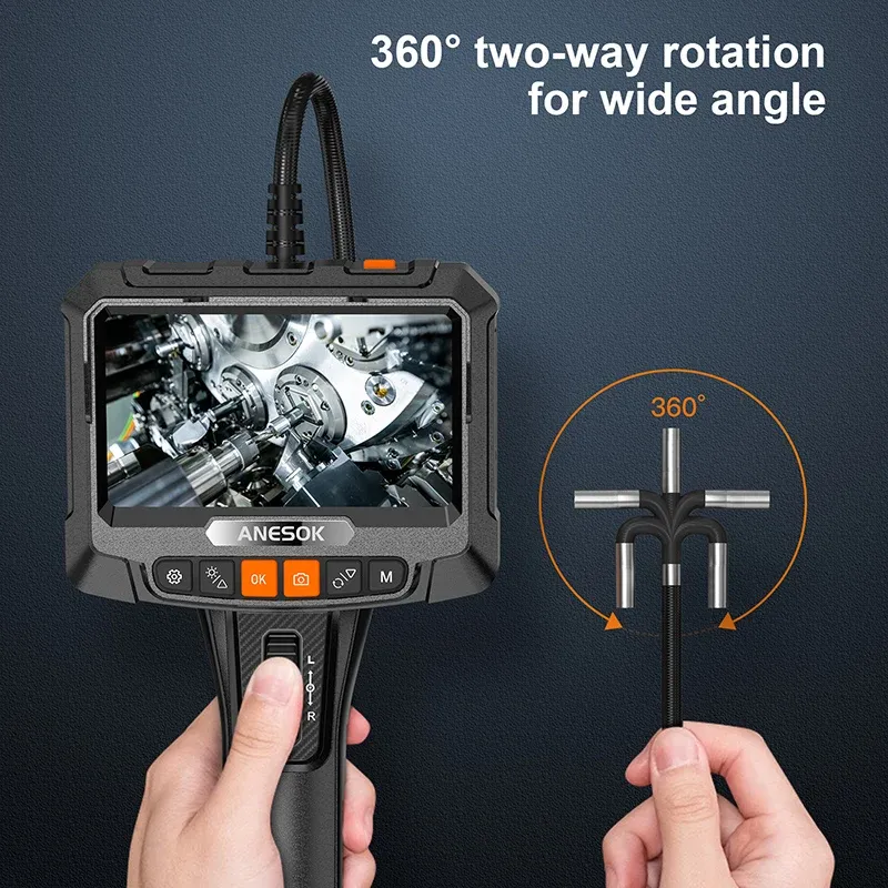 Boroscop industrial S10 — inspecție Full HD în orice colț, cu ecran de 5″