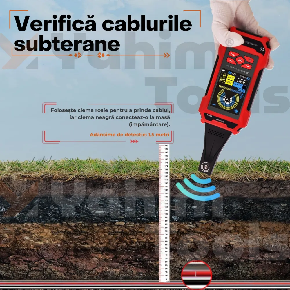 TOOLTOP ET838 — localizator de cabluri subterane, multimetru și tester RJ45